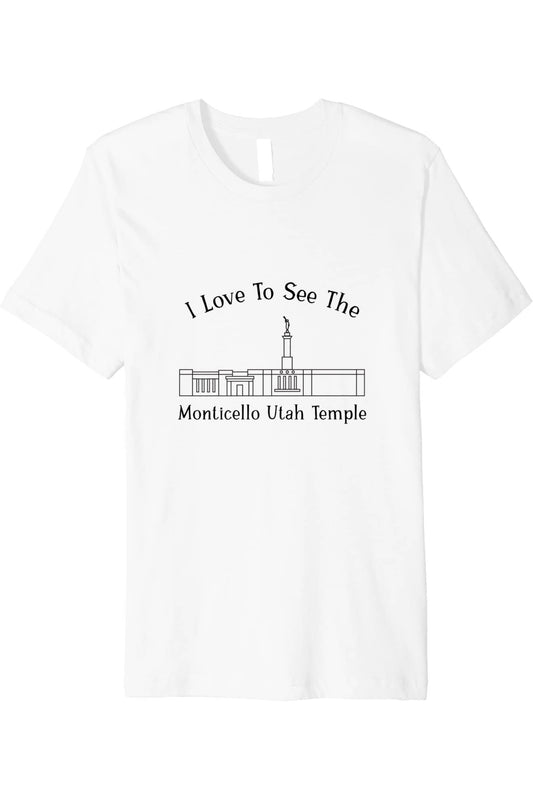 Monticello Utah Temple T-Shirt - Premium - Happy Style (English) US