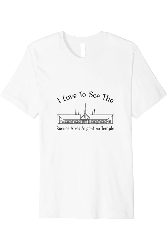 Buenos Aires Argentina Temple T-Shirt - Premium - Happy Style (English) US