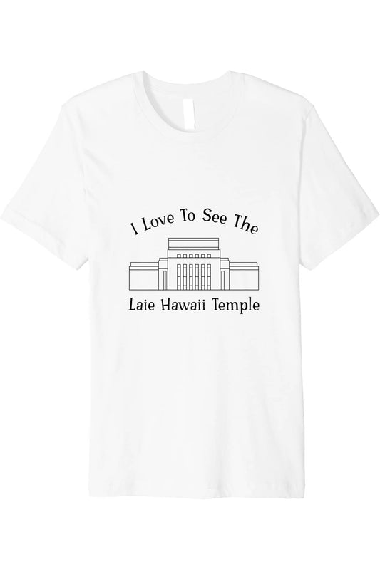 Laie Hawaii Temple T-Shirt - Premium - Happy Style (English) US