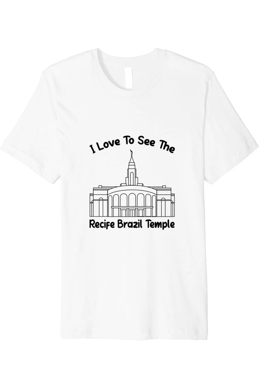 Recife Brazil Temple T-Shirt - Premium - Primary Style (English) US