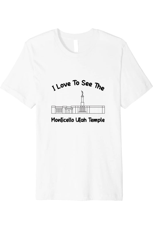 Monticello Utah Temple T-Shirt - Premium - Primary Style (English) US
