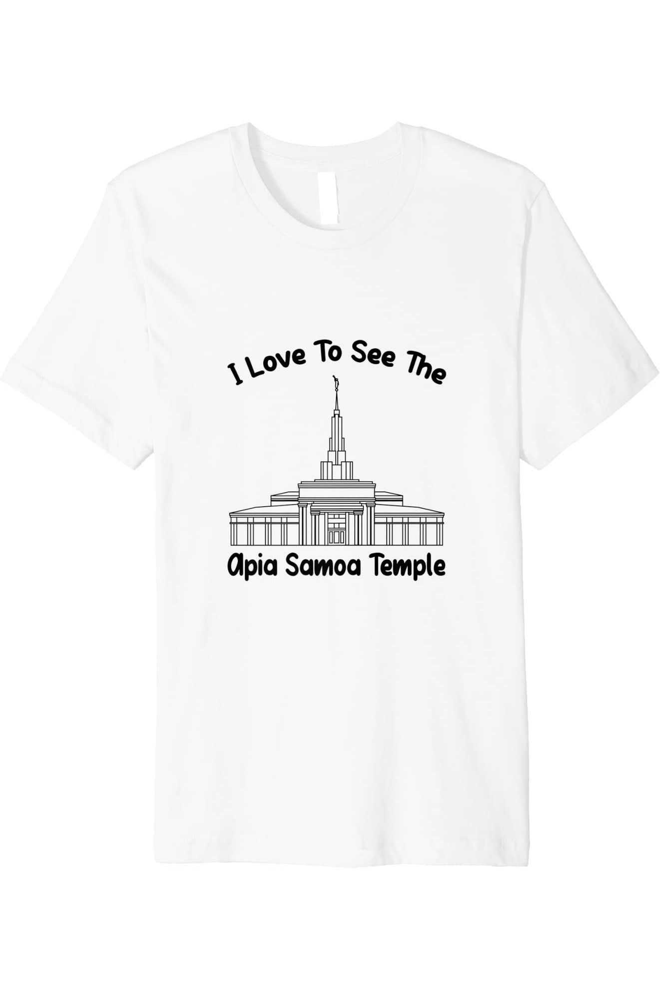 Apia Samoa Temple T-Shirt - Premium - Primary Style (English) US