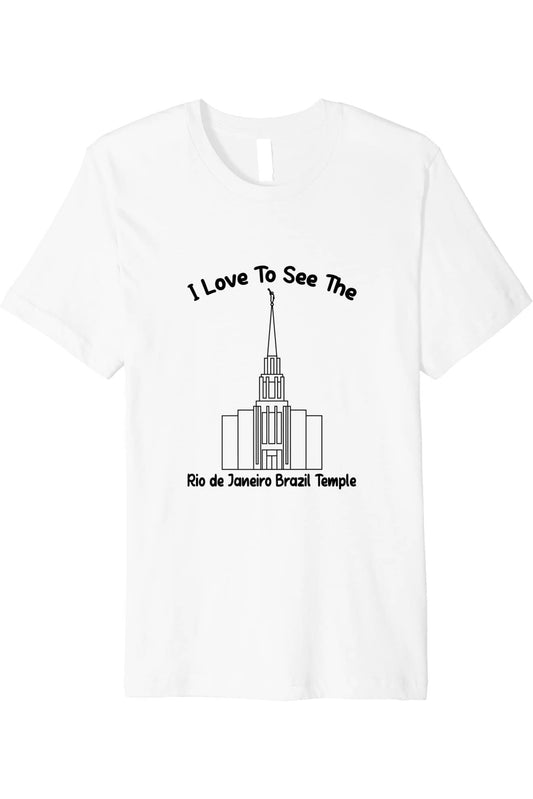 Rio de Janeiro Brazil Temple T-Shirt - Premium - Primary Style (English) US