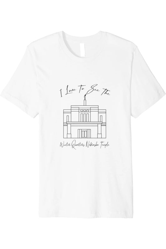 Winter Quarters Nebraska Temple T-Shirt - Premium - Calligraphy Style (English) US