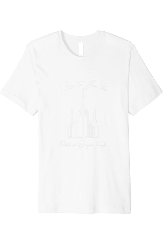 Portland Oregon Temple T-Shirt - Premium -  Style (English) US