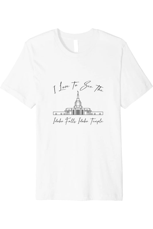 Idaho Falls Idaho Temple T-Shirt - Premium - Calligraphy Style (English) US