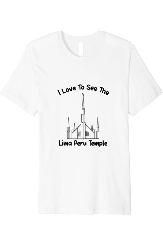 Lima Peru Temple T-Shirt - Premium - Primary Style (English) US