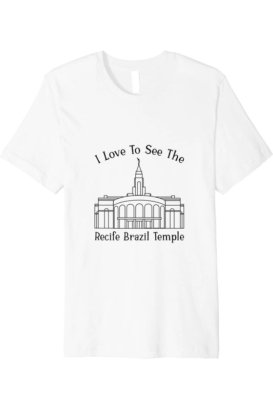 Recife Brazil Temple T-Shirt - Premium - Happy Style (English) US