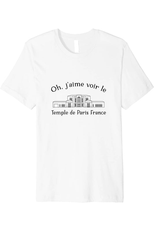 Paris France Temple T-Shirt - Premium - Happy Style (French) US