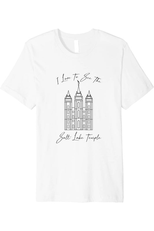 Salt Lake Temple T-Shirt - Premium - Calligraphy Style (English) US