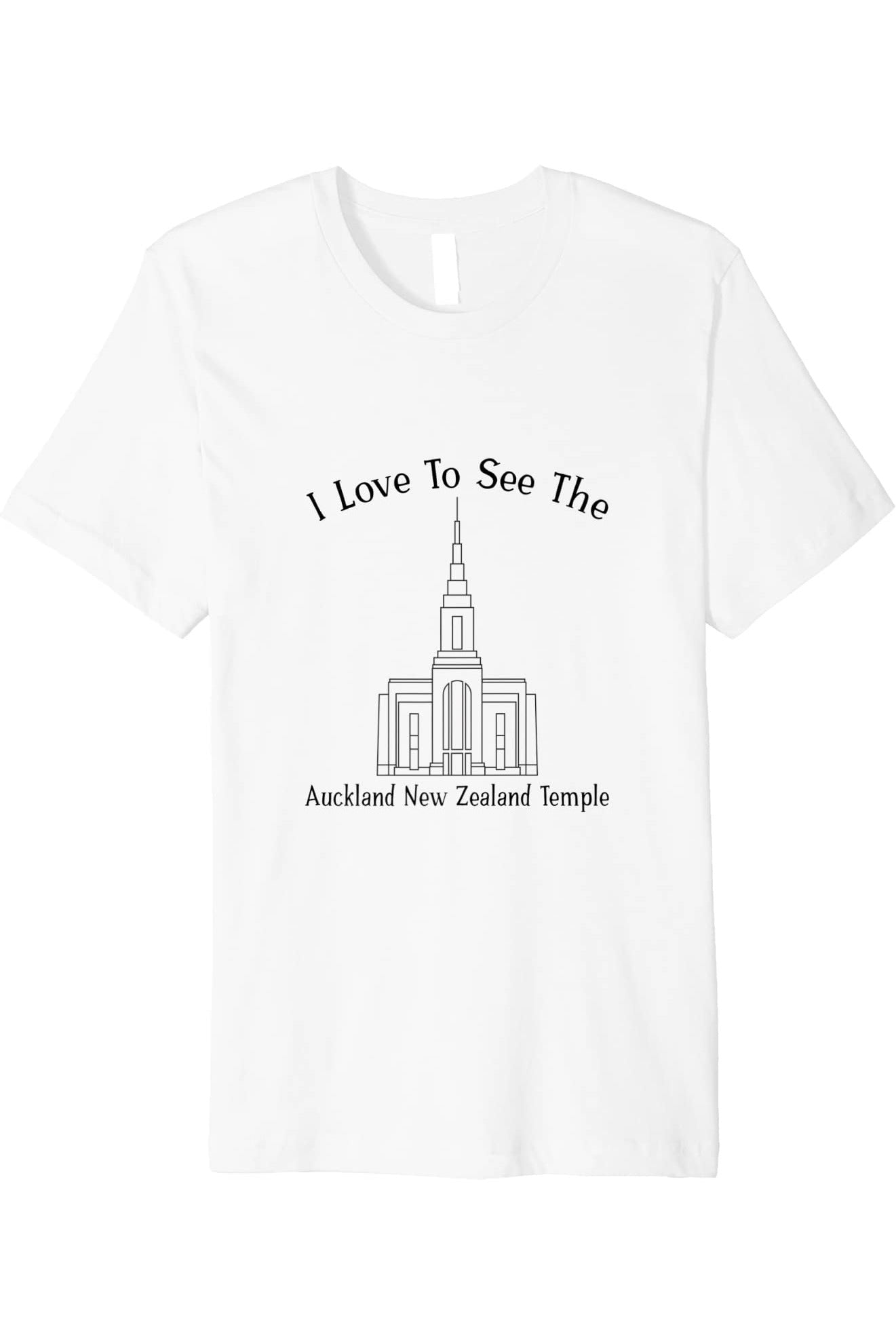 Auckland New Zealand Temple T-Shirt - Premium - Happy Style (English) US