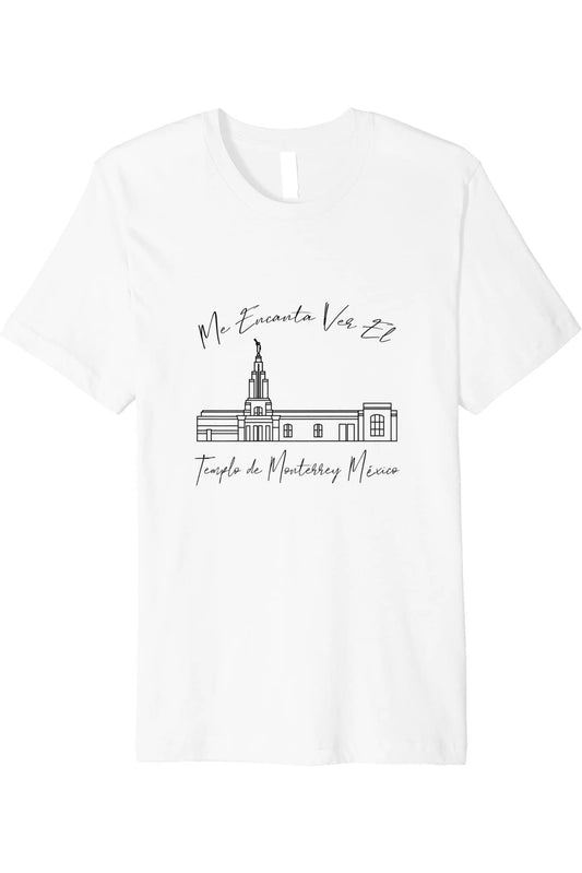 Monterrey Mexico Temple T-Shirt - Premium - Calligraphy Style (Spanish) US