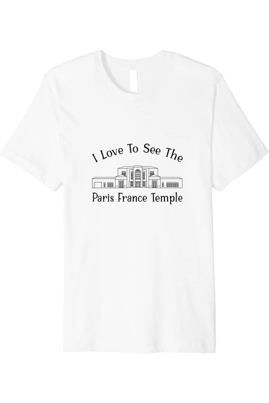 Paris France Temple T-Shirt - Premium - Happy Style (English) US