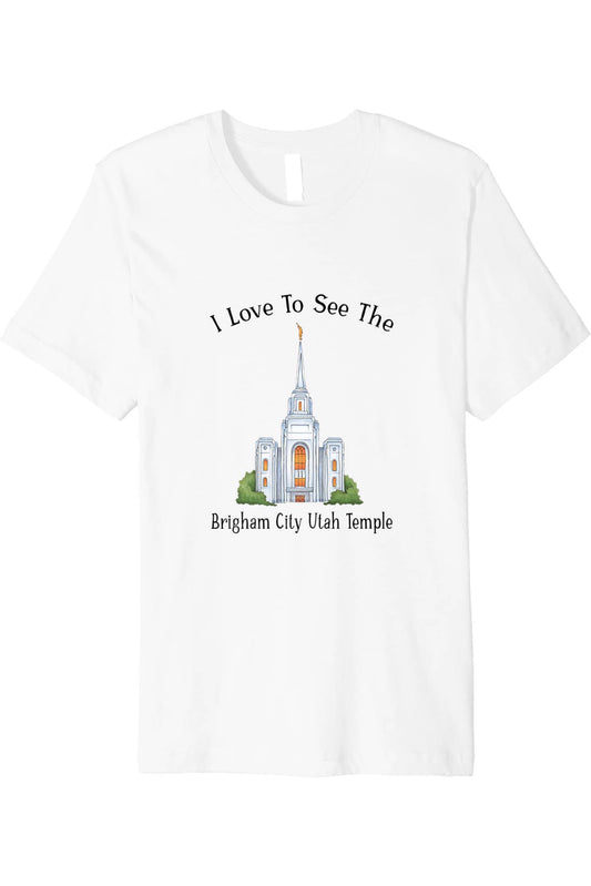 Brigham City Utah Temple T-Shirt - Premium - Happy Style (English) US