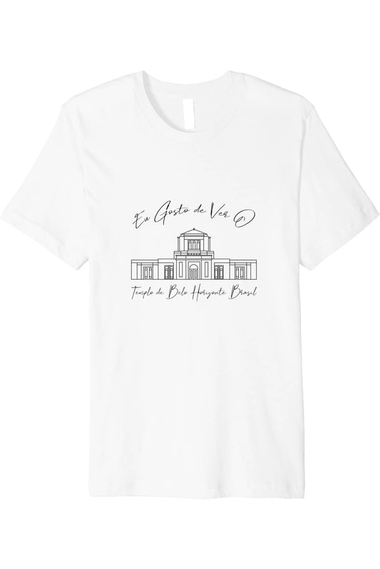 Belo Horizonte Brazil Temple T-Shirt - Premium - Calligraphy Style (Portuguese) US