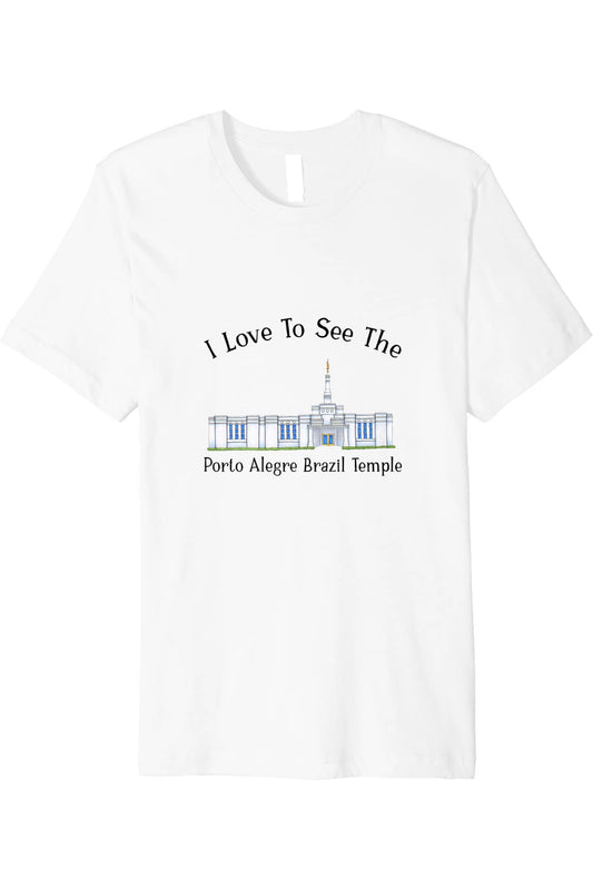 Porto Alegre Brazil Temple T-Shirt - Premium - Happy Style (English) US