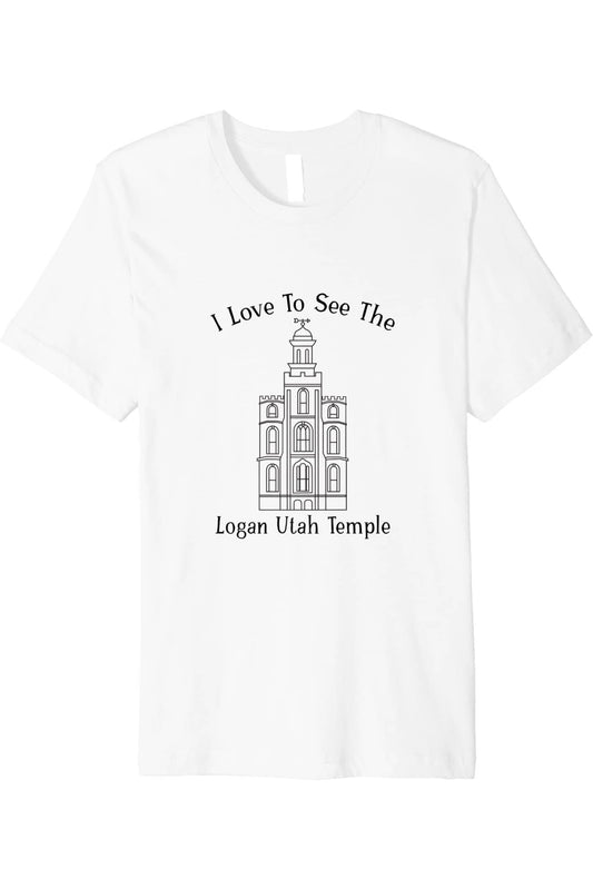 Logan Utah Temple T-Shirt - Premium - Happy Style (English) US