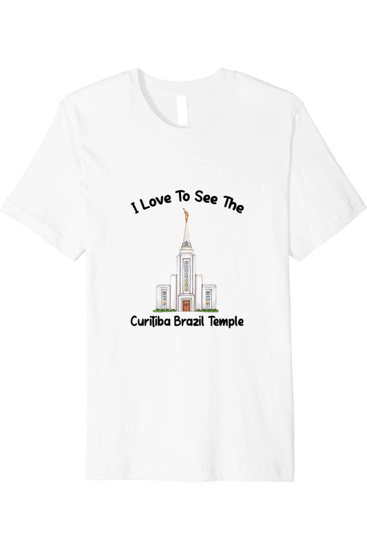 Curitiba Brazil Temple T-Shirt - Premium - Primary Style (English) US