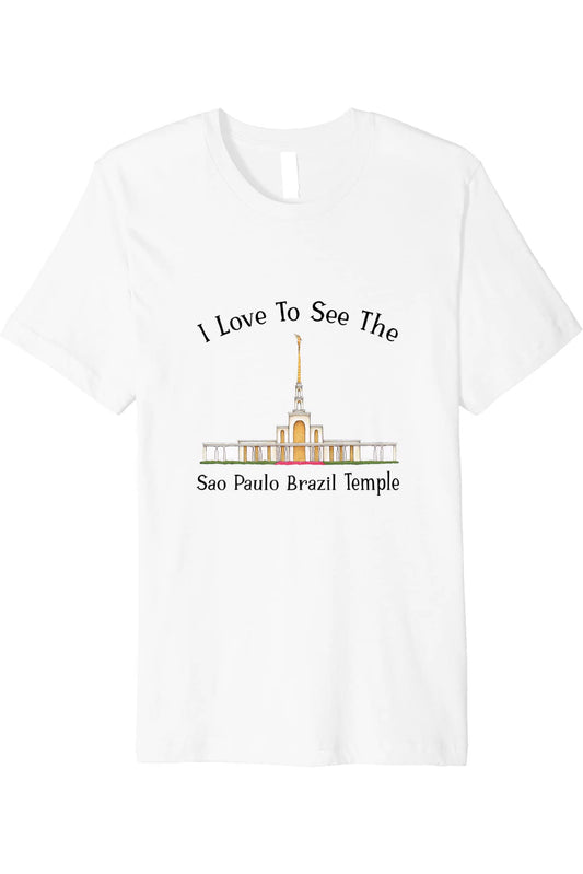 Sao Paulo Brazil Temple T-Shirt - Premium - Happy Style (English) US