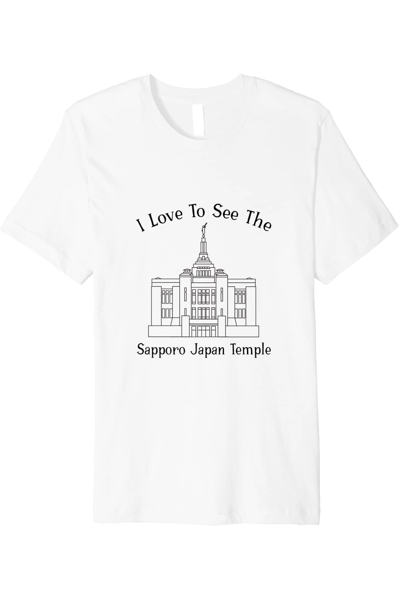 Sapporo Japan Temple T-Shirt - Premium - Happy Style (English) US