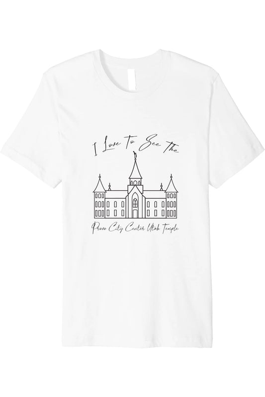 Provo City Center Utah Temple T-Shirt - Premium - Calligraphy Style (English) US