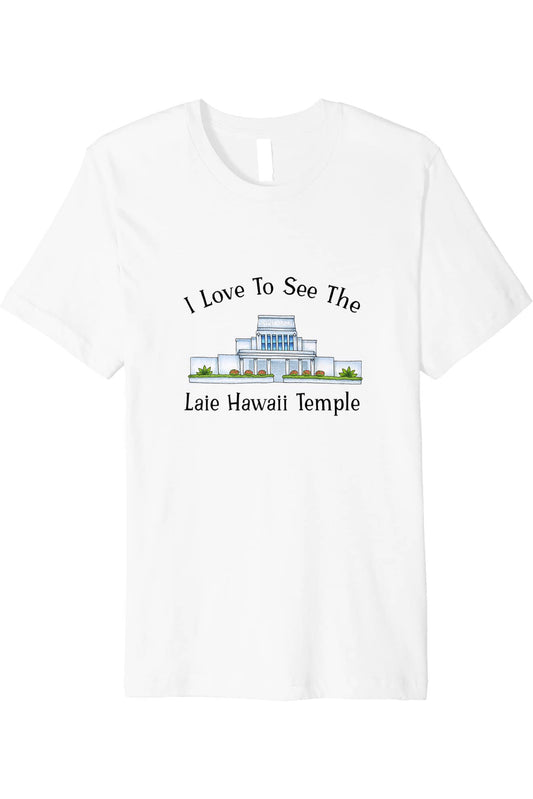 Laie Hawaii Temple T-Shirt - Premium - Happy Style (English) US