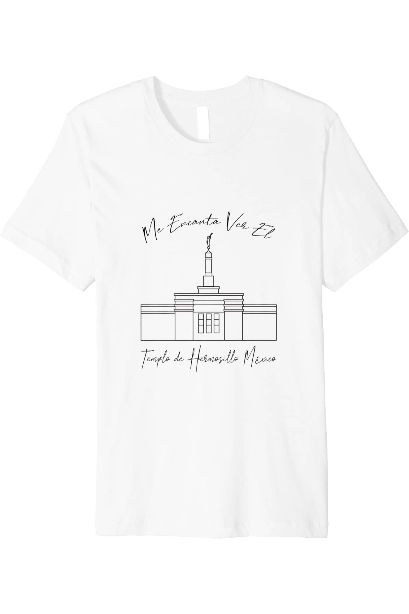 Hermosillo Mexico Temple T-Shirt - Premium - Calligraphy Style (Spanish) US