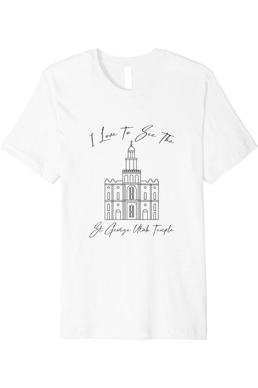 St George Utah Temple T-Shirt - Premium - Calligraphy Style (English) US