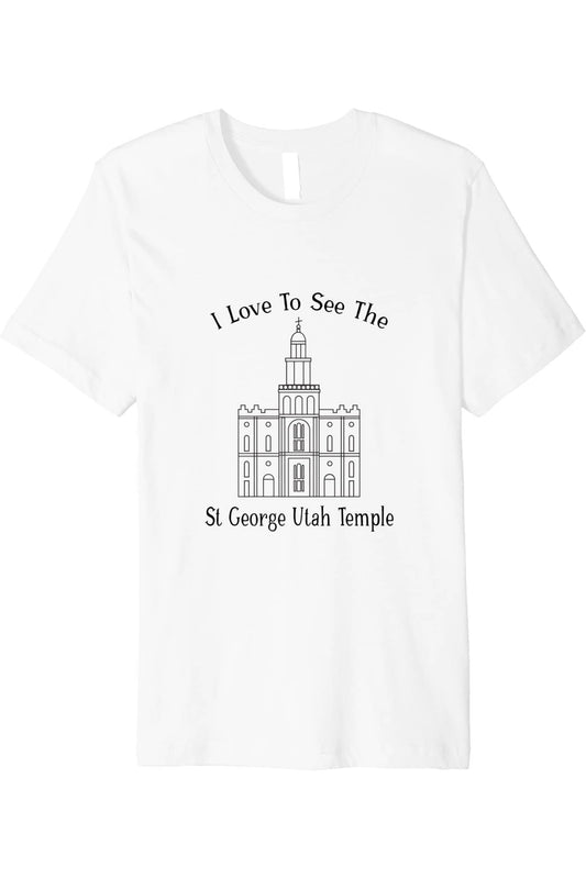 St George Utah Temple T-Shirt - Premium - Happy Style (English) US