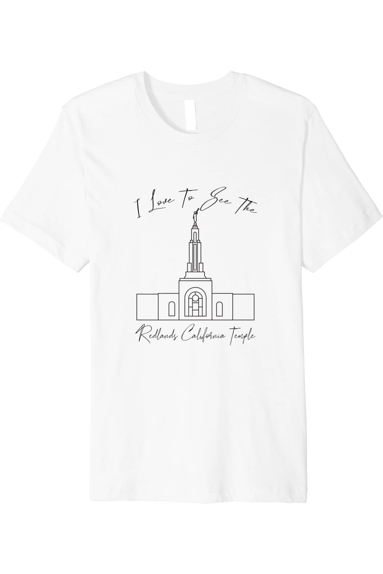 Redlands California Temple T-Shirt - Premium - Calligraphy Style (English) US