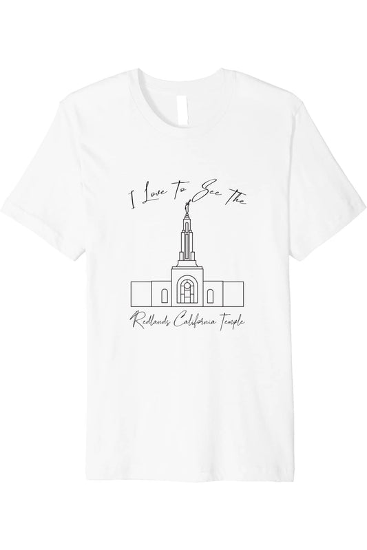 Redlands California Temple T-Shirt - Premium - Calligraphy Style (English) US