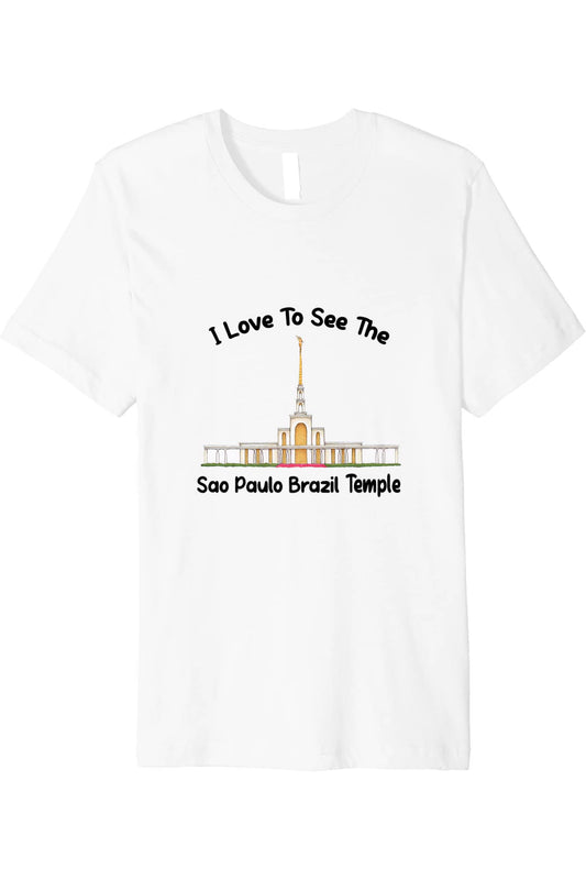 Sao Paulo Brazil Temple T-Shirt - Premium - Primary Style (English) US