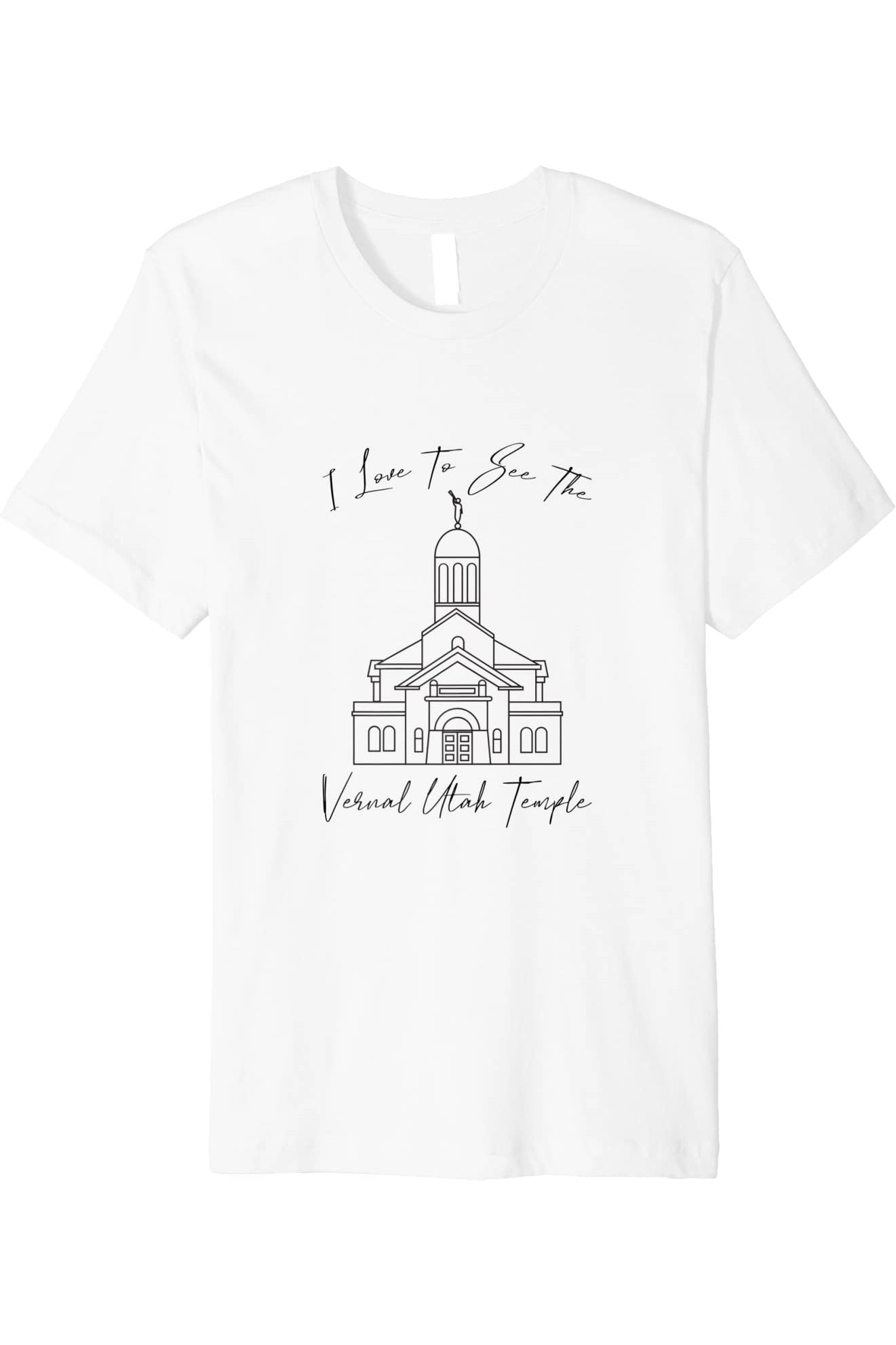 Vernal Utah Temple T-Shirt - Premium - Calligraphy Style (English) US