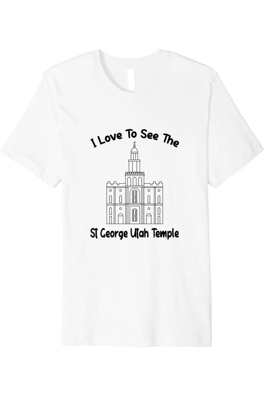 St George Utah Temple T-Shirt - Premium - Primary Style (English) US