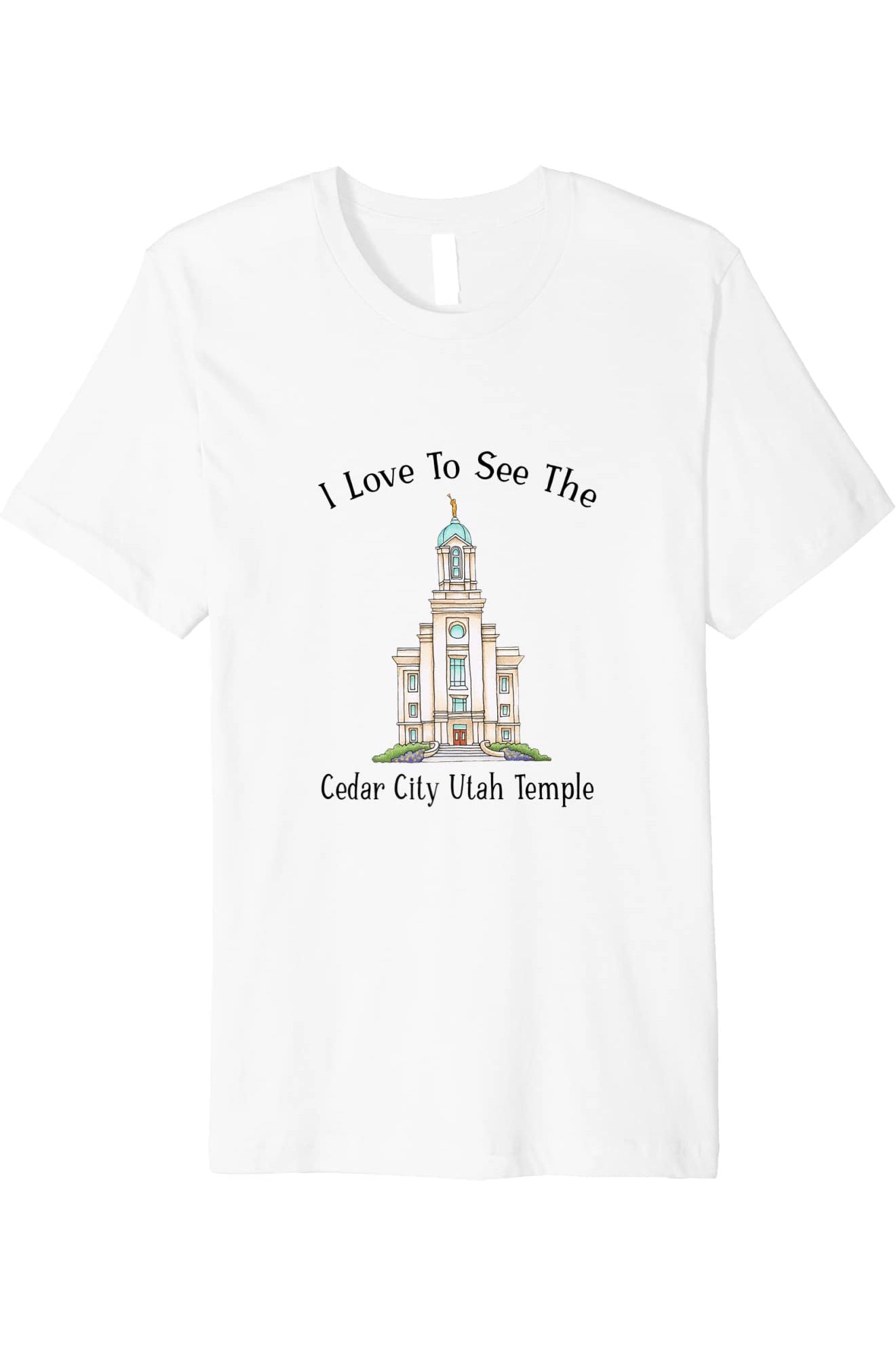 Cedar City Utah Temple T-Shirt - Premium - Happy Style (English) US