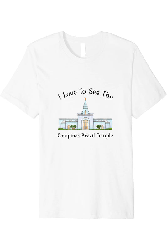 Campinas Brazil Temple T-Shirt - Premium - Happy Style (English) US