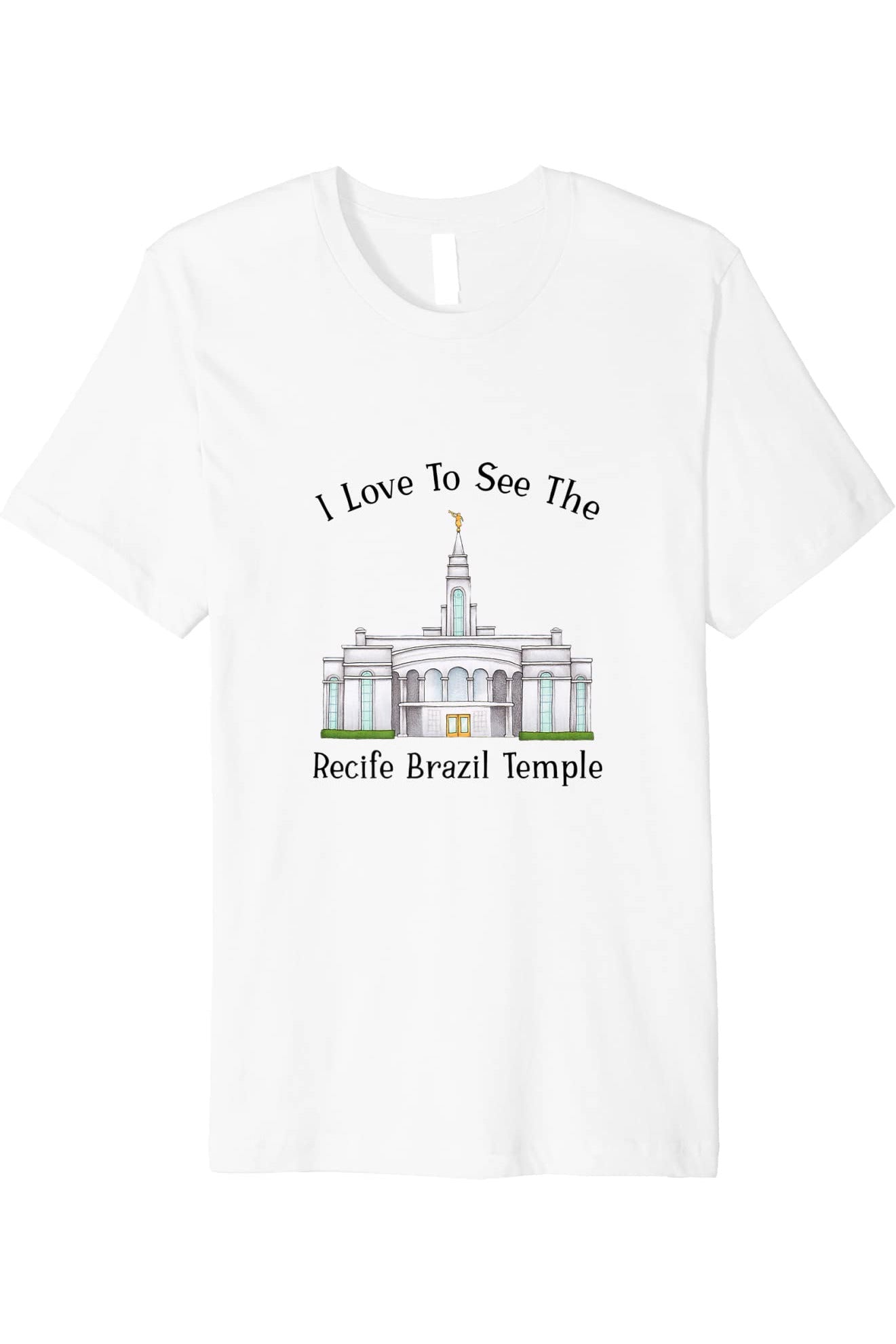 Recife Brazil Temple T-Shirt - Premium - Happy Style (English) US