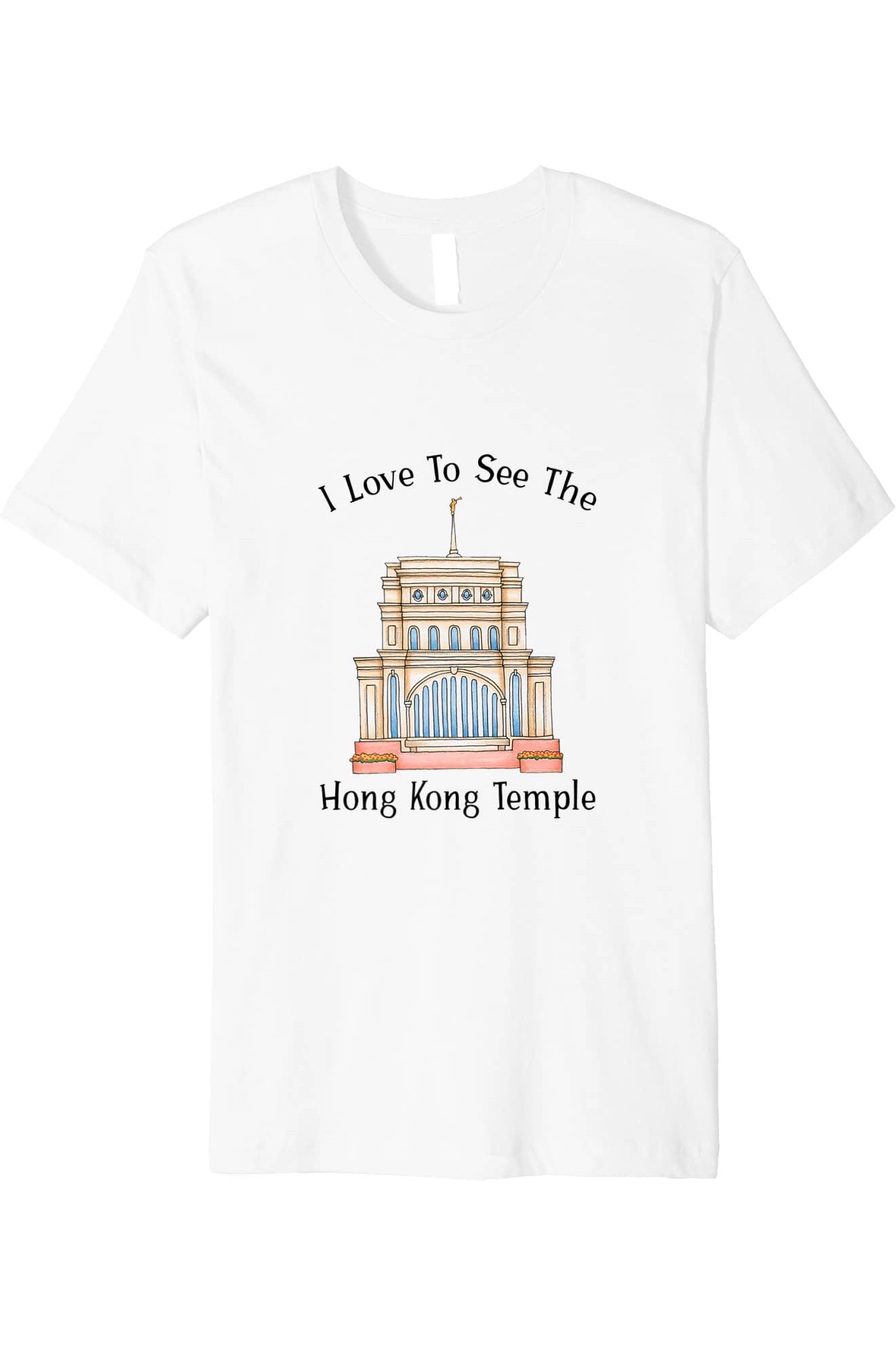 Hong Kong China Temple T-Shirt - Premium - Happy Style (English) US