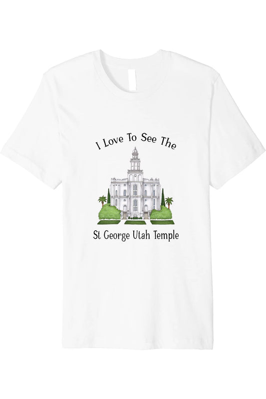 St George Utah Temple T-Shirt - Premium - Happy Style (English) US