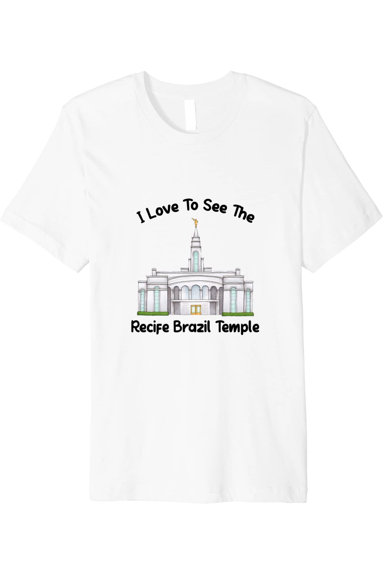 Recife Brazil Temple T-Shirt - Premium - Primary Style (English) US