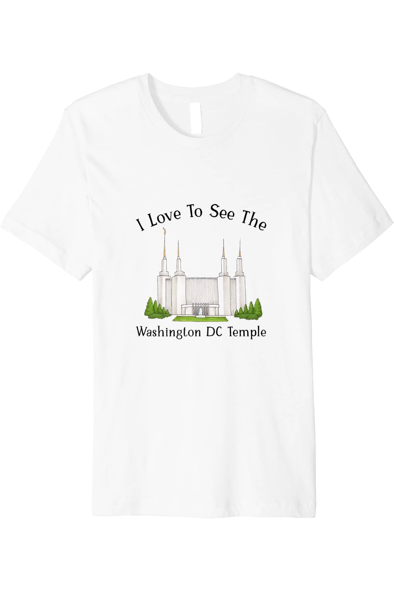 Washington DC Temple T-Shirt - Premium - Happy Style (English) US