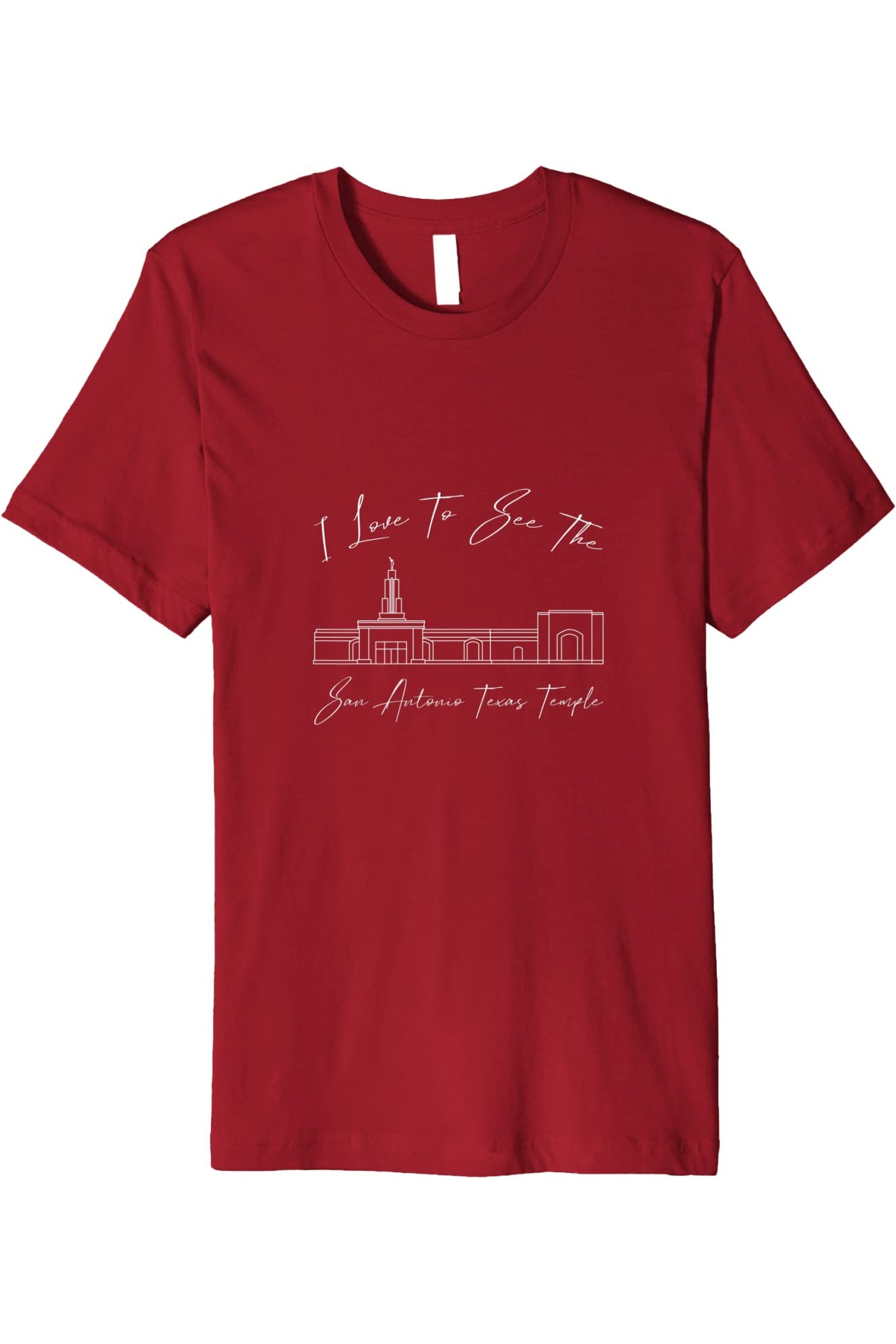 San Antonio Texas Temple T-Shirt - Premium - Calligraphy Style (English) US