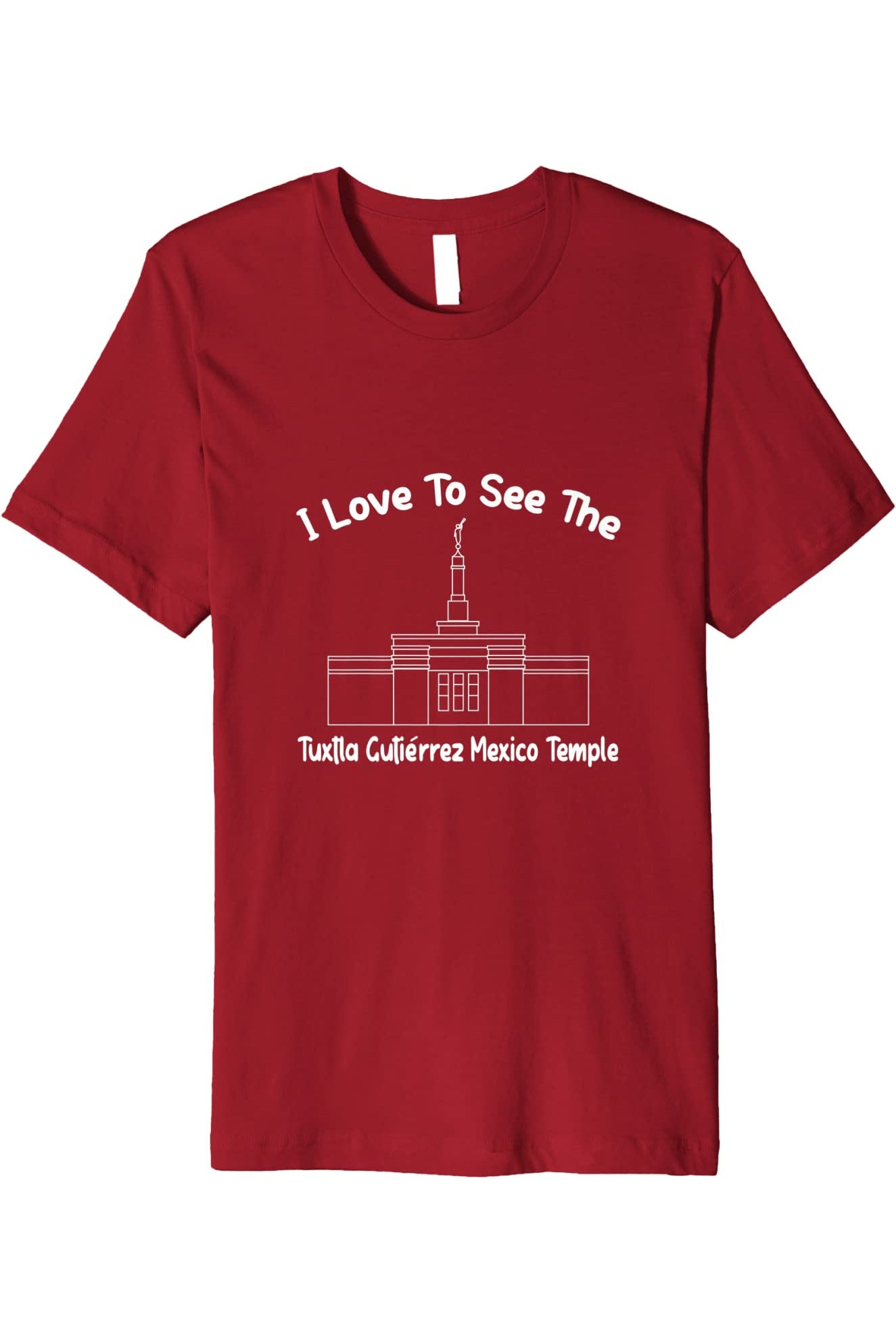 Tuxtla Gutierrez Mexico Temple T-Shirt - Premium - Primary Style (English) US