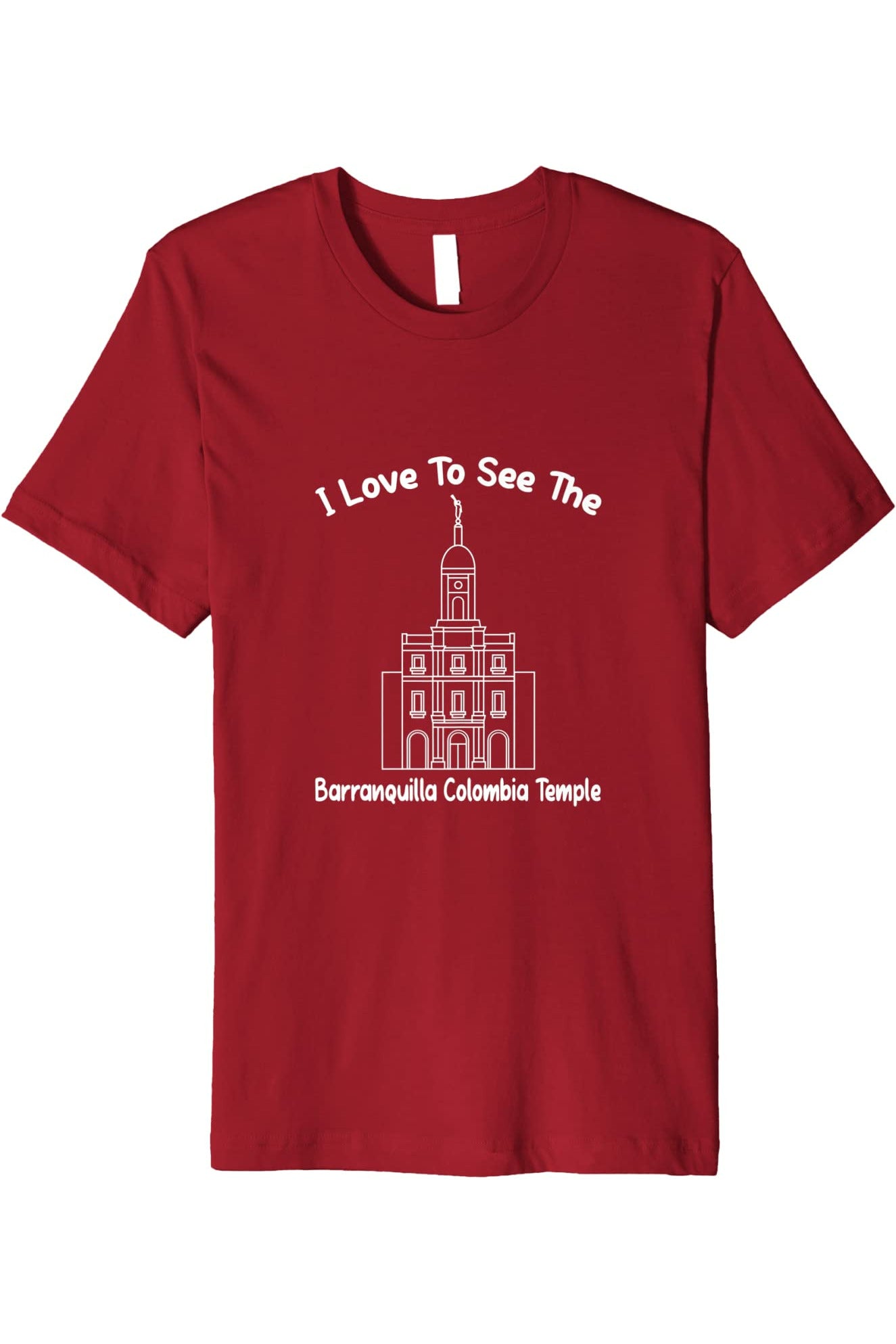 Barranquilla Colombia Temple T-Shirt - Premium - Primary Style (English) US