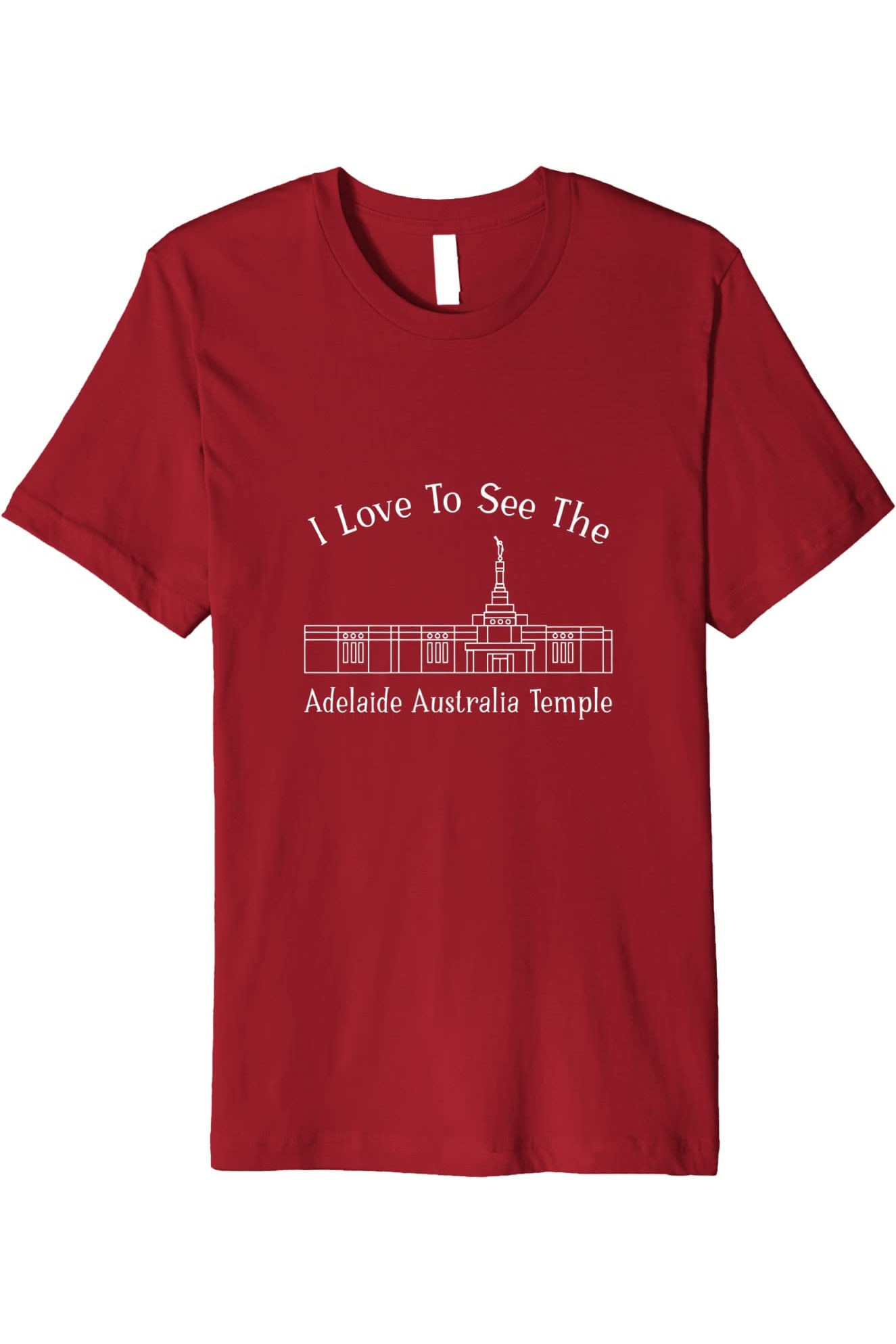 Adelaide Australia Temple T-Shirt - Premium - Happy Style (English) US