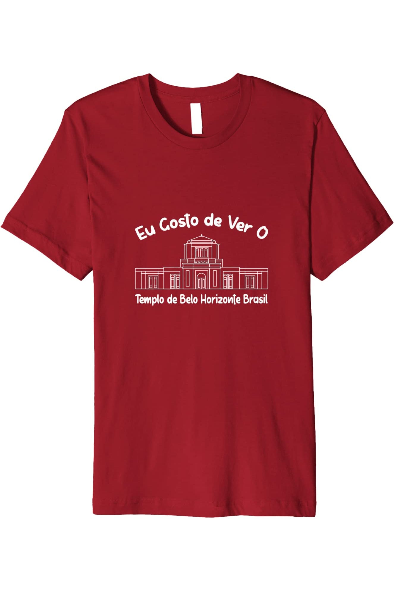 Belo Horizonte Brazil Temple T-Shirt - Premium - Primary Style (Portuguese) US