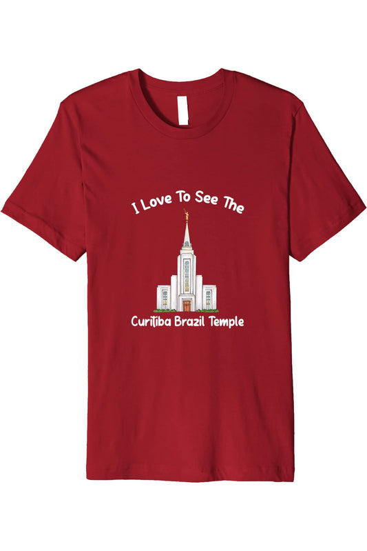 Curitiba Brazil Temple T-Shirt - Premium - Primary Style (English) US