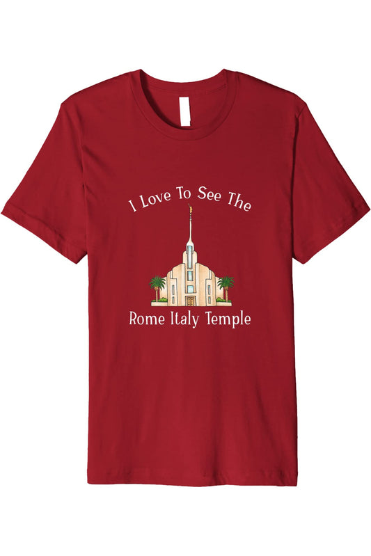 Rome Italy Temple T-Shirt - Premium -  Style (English) US