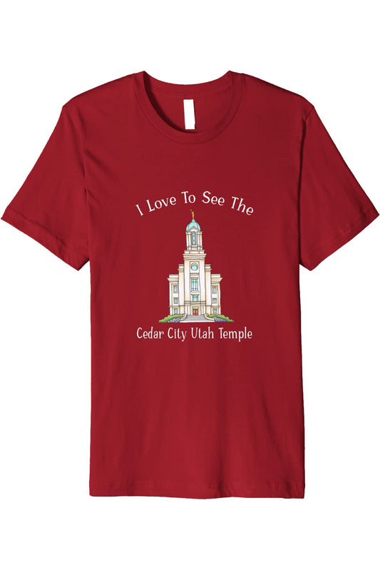 Cedar City Utah Temple T-Shirt - Premium - Happy Style (English) US