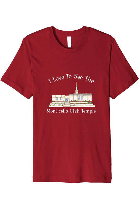 Monticello Utah Temple T-Shirt - Premium - Happy Style (English) US